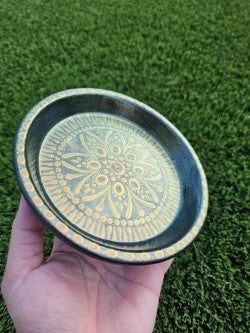 Hand-Painted Color-Shifting Gold Bronze Trinket Dish - Decorative Functional