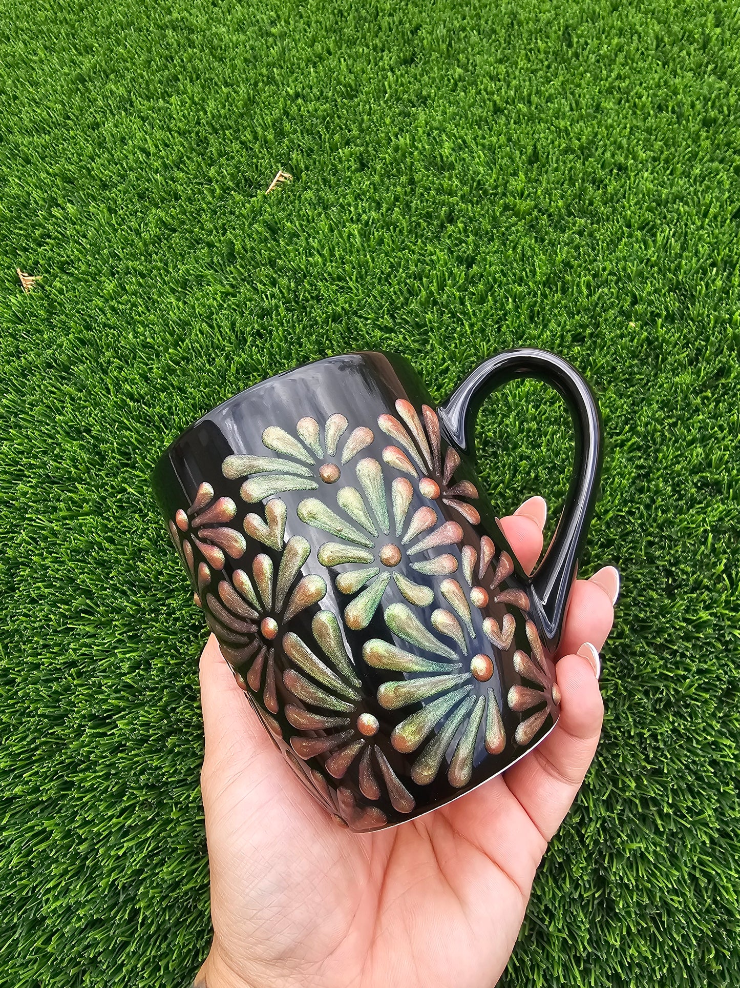 🌵CUSTOM LISTING🌹Stephanie Johnson Cactus Rose Black Mug