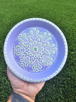 Hand-Painted Color-Shifting Trinket Dish - Lavender Mint, White Decorative Functional