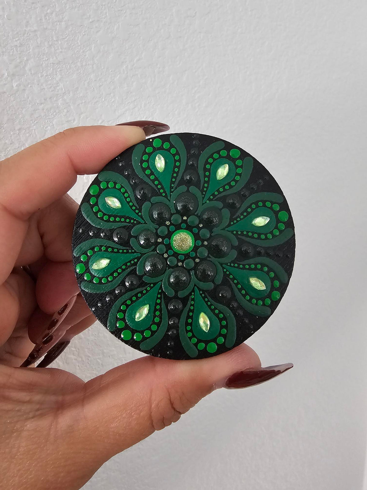 Green Embellished Mandala Magnetic Bottle Opener