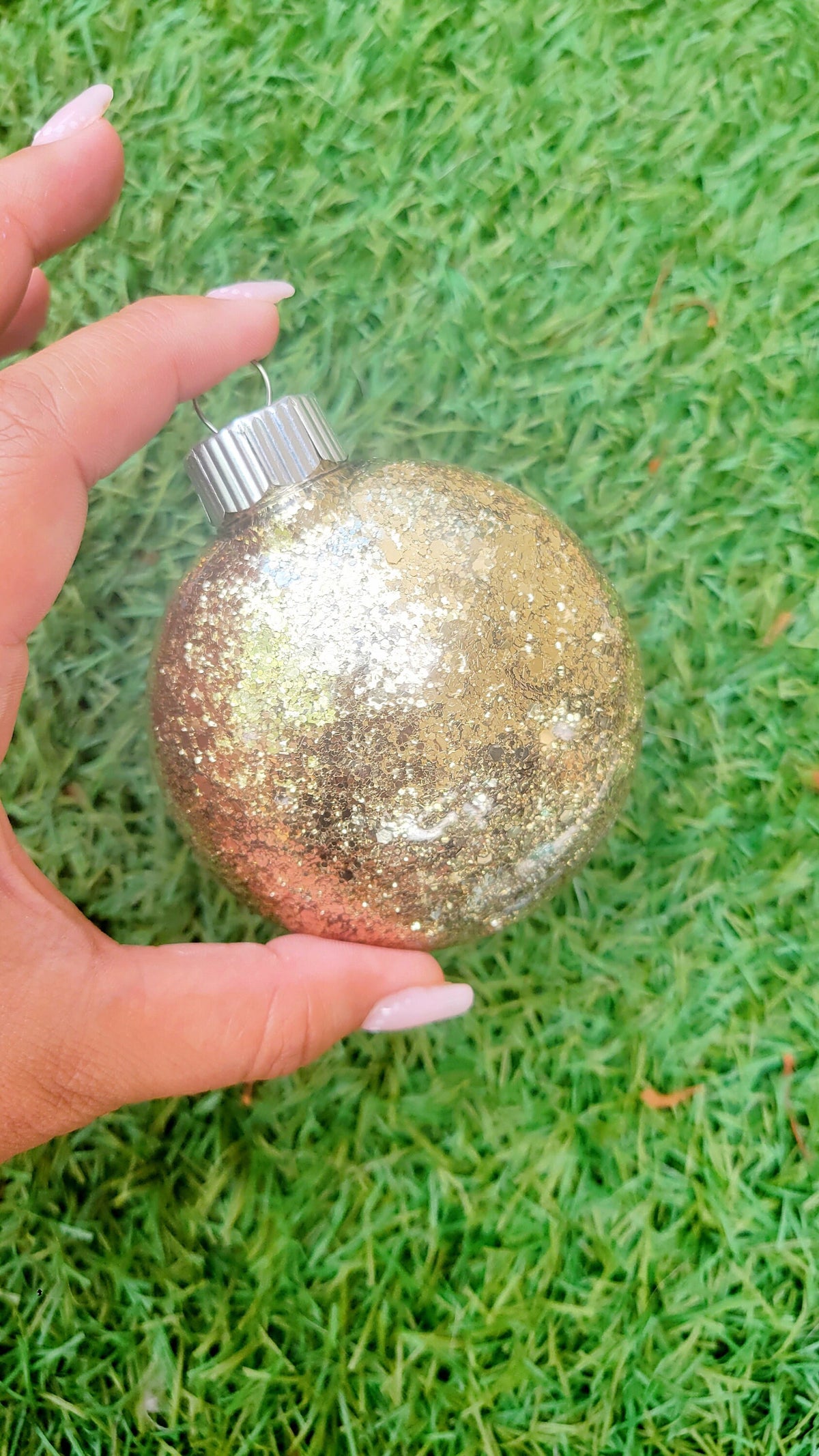 Gold Glitter Nutcracker Christmas Bauble | Hand-Painted Custom Ornament | Handmade Holiday Decor