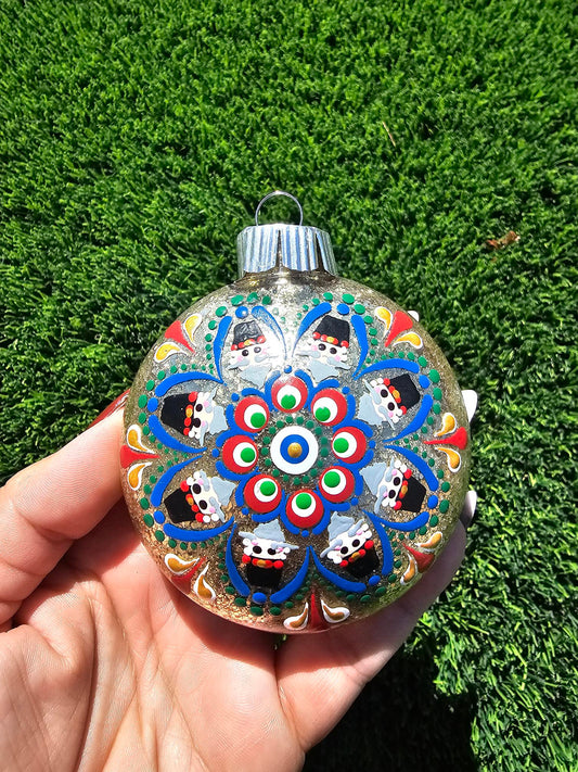 Gold Glitter Nutcracker Christmas Bauble | Hand-Painted Custom Ornament | Handmade Holiday Decor