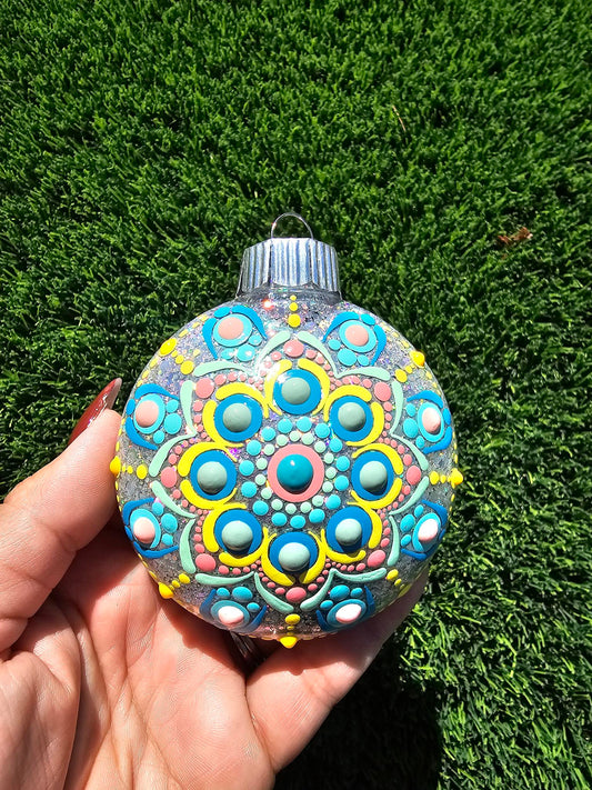 Holographic Glitter 3D Texture Mandala Hanging Ornament