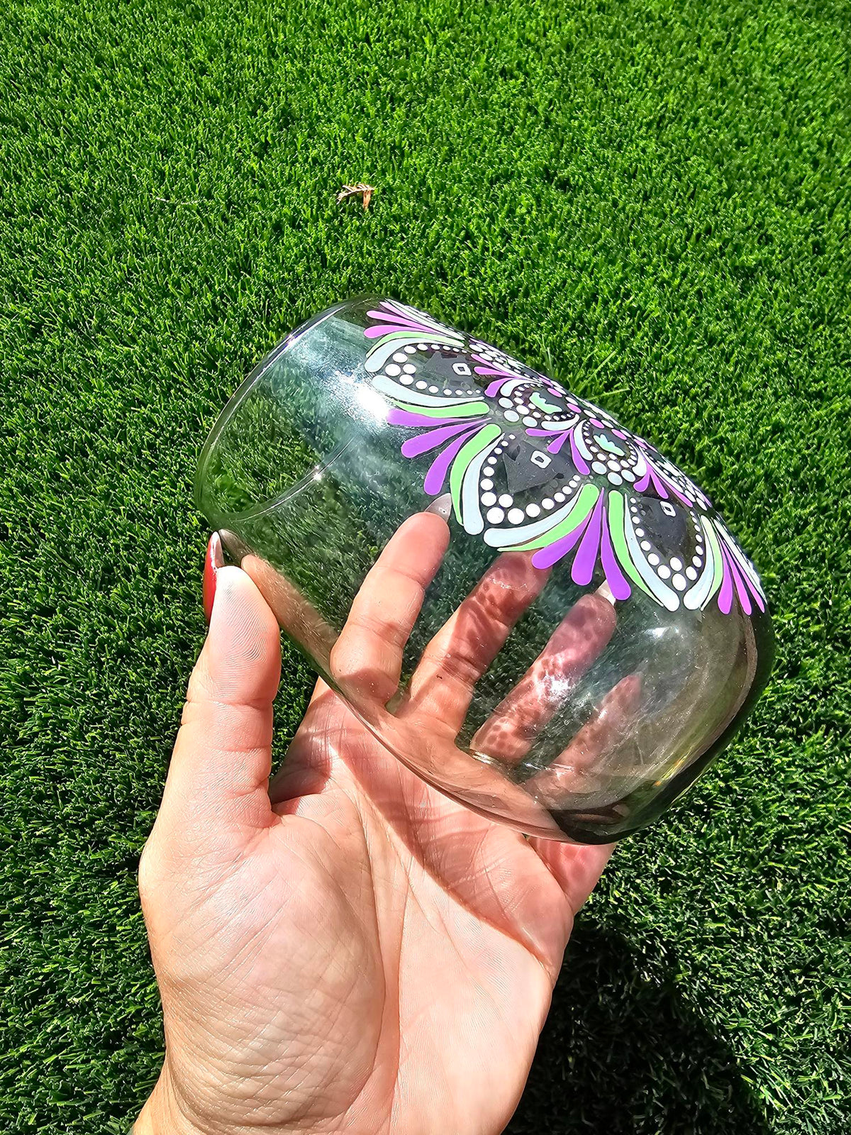 Hand-Painted Witch Hat & Cauldron Mandala Wine Glass – Halloween Glassware
