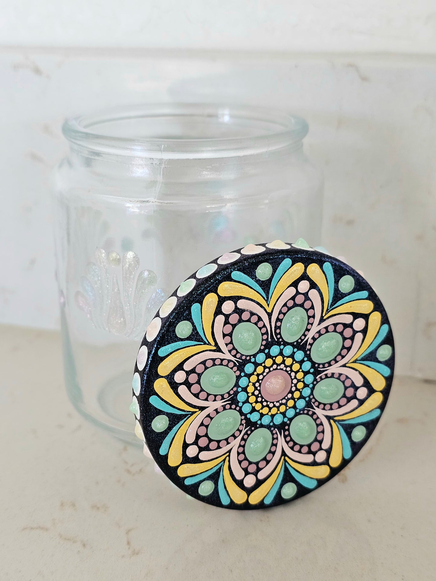 Sweet Mandala Treat Jar
Hand-Painted Dot Art Candy Keepsake