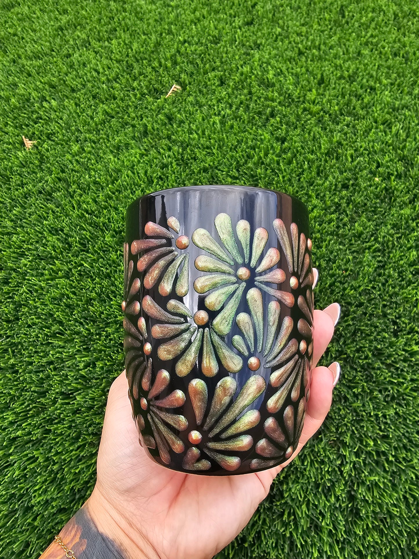 🌵CUSTOM LISTING🌹Stephanie Johnson Cactus Rose Black Mug