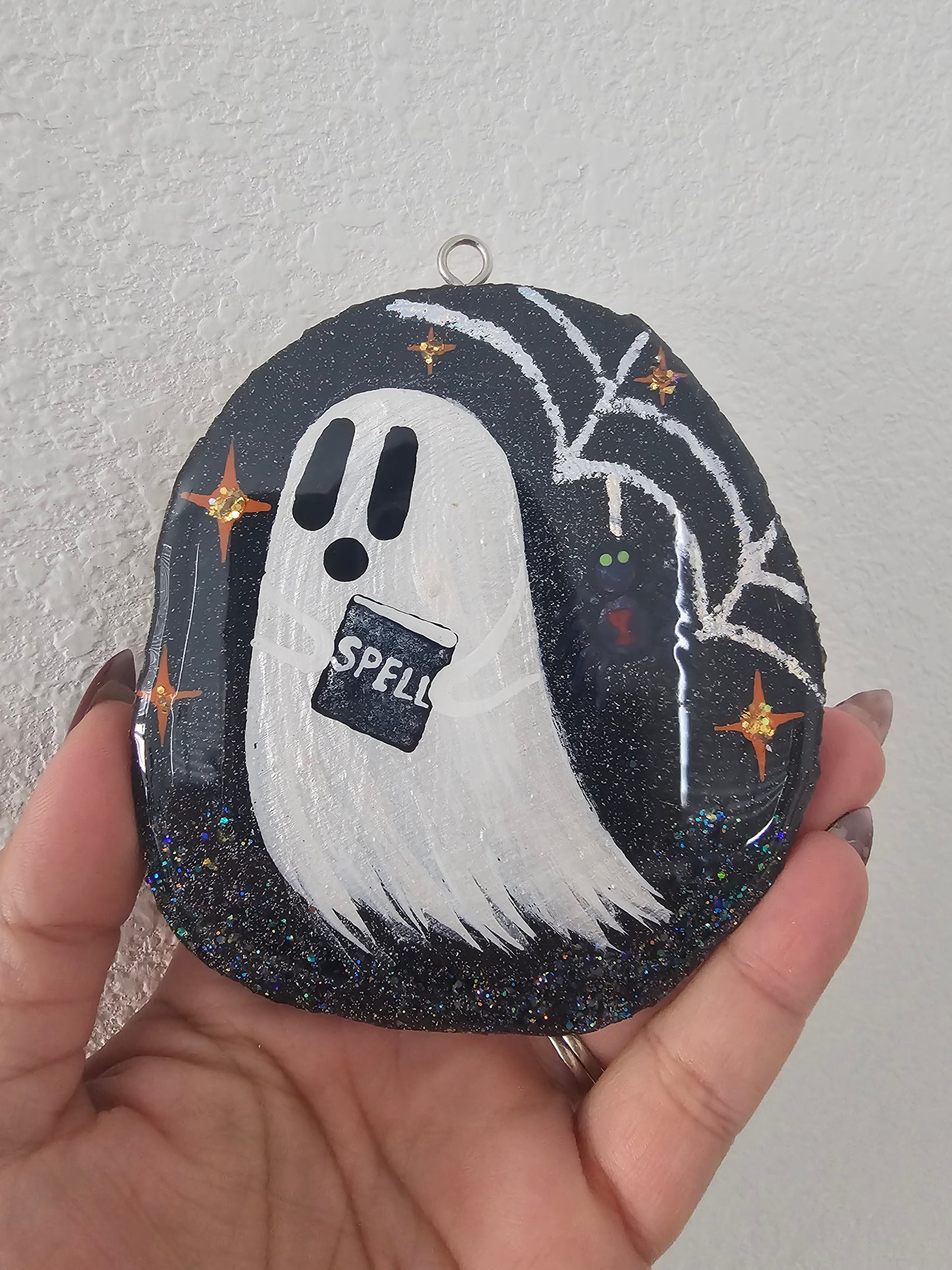 Ghost Buddy Spooky Spellbound Resin Ghost Ornament – Spooked by Spider
