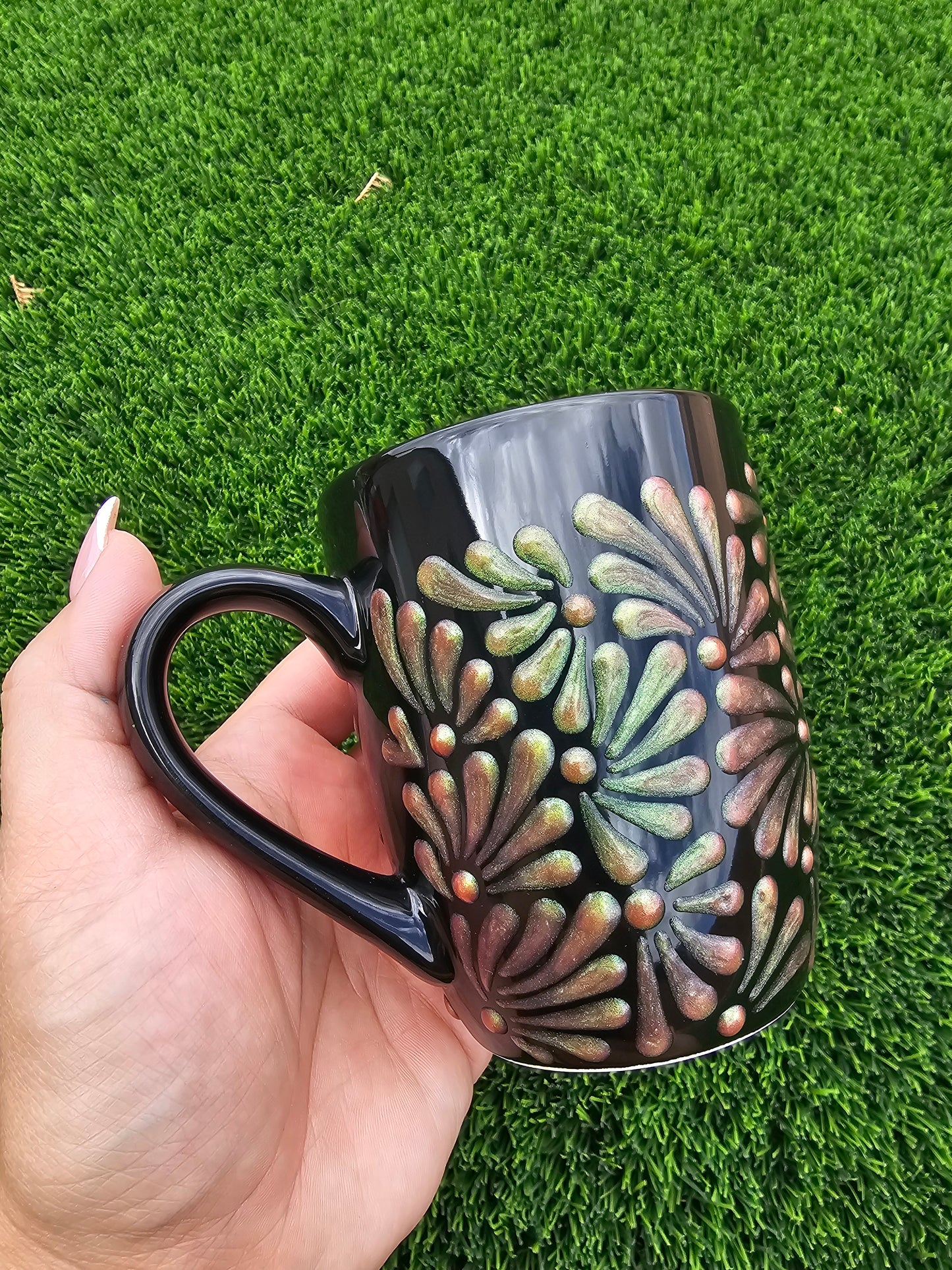 🌵CUSTOM LISTING🌹Stephanie Johnson Cactus Rose Black Mug