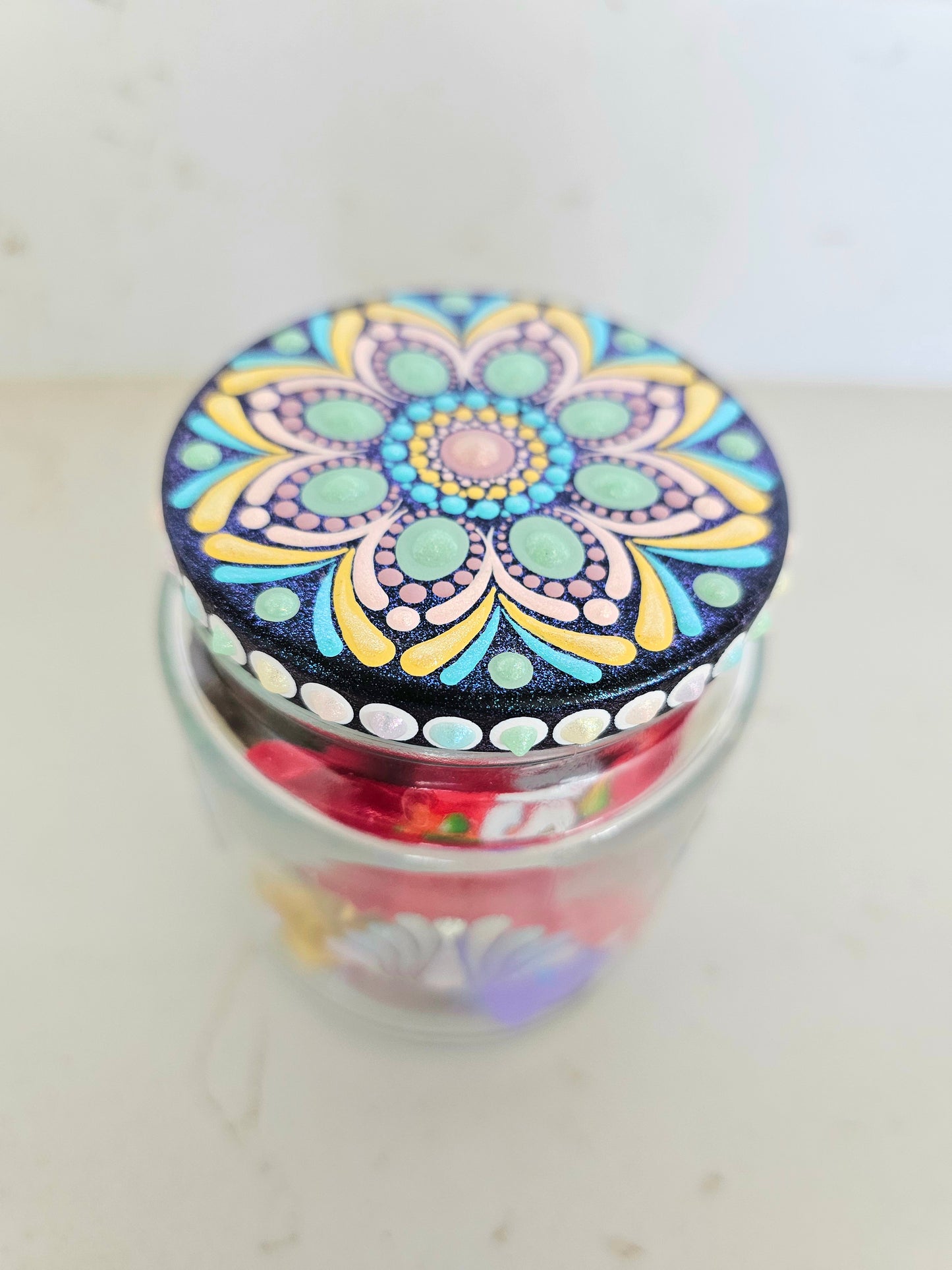 Sweet Mandala Treat Jar
Hand-Painted Dot Art Candy Keepsake